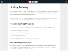 Tablet Screenshot of hockeytraining.com